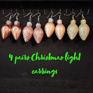 4 pairs Christmas lights earrings